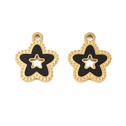 Звезда 304 нержавеющей стальной эмали подвески, золотые, звезды прелести, 15x12.5x1.5 мм, отверстие : 1.4 мм