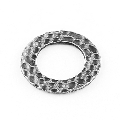 Antique Silver Flat Round Tibetan Style Alloy Linking Rings, Circle Frames, Cadmium Free & Lead Free, Antique Silver, 26.5x2mm, about 323pcs/1000g