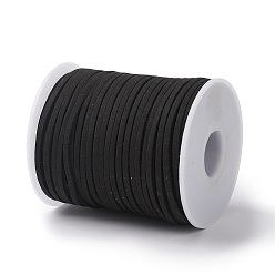 Black 45M Faux Suede Cord, Faux Suede Lace, Black, 2~2.5x1.5~2mm, about 50 Yards(45m)/Roll
