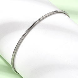 Stainless Steel Color 2MM 304 Stainless Steel Bangles for Women, Tarnish Free, Stainless Steel Color, Inner Diameter: 2.48 inch(6.3cm)