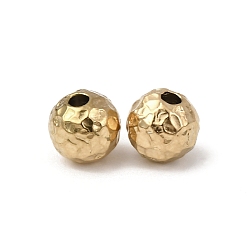 Настоящее золото 18K Текстурированные 304 шарики из нержавеющей стали, круглые, ионное покрытие (ip), реальный 18 k позолоченный, 6 мм, отверстие : 1.5 мм