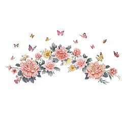 Цветок Наклейки на стену из пвх, отделка стен, Пион шаблон, 390x800 мм