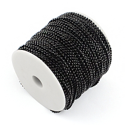 Black Electrophoresis Soldered Iron Ball Bead Chains, with Spool, Black, 2.0mm, about 328.08 Feet(100m)/roll