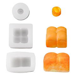 Mixed Shapes 3шт. 3 стили силиконовых форм для выпечки хлеба и мастики своими руками, формы для литья смолы, белые, разнообразные, 32~75x11.5~42 мм, внутренний диаметр: 13~55 мм, 1 шт / стиль