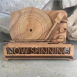 Цвет Древесины Деревянные подставки для хранения фонографов, деревесиные, 13x11x18 см