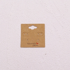 Перу Карточки для демонстрации ювелирных изделий из крафт-бумаги, для показа сережек, квадратный, Перу, 5x5 см