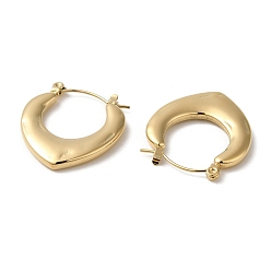 Real 18K Gold Plated Rack Plating 304 Stainless Steel Hoop Earrings for Women, Taerdrop, Real 18K Gold Plated, 25x23x3mm