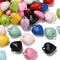 (52) Непрозрачная лаванда Акриловые подвески с запекаемой краской, сердце, разноцветные, 17x15x8 мм, отверстие : 2 мм