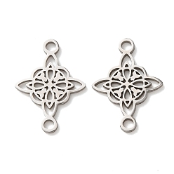 Нержавеющая Сталь Цвет 304 Соединительные элементы в виде узлов викингов из нержавеющей стали, не тускнеет, долговечный, цвет нержавеющей стали, 18x13x1 мм, отверстие : 1.8 мм