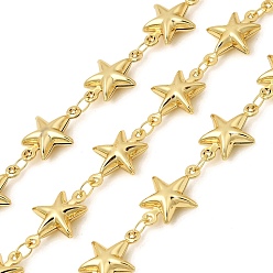 Золотой 304 звёздчатые цепи из нержавеющей стали, пайки, с катушкой, долговечный, золотые, 17x12x5 мм
