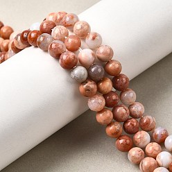 Натуральный Агат Натуральный розовый агат бисер нитей, круглые, 6~7 мм, отверстие : 0.7 мм, около 61~66 шт / нитка, 14.84''~15.94'' (37.7~40.5 см)