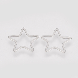 Нержавеющая Сталь Цвет Устойчив к потускнению 304 соединительное кольцо из нержавеющей стали, звезда, цвет нержавеющей стали, 12x11.5x0.8 мм