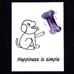 Аметист Украшение из резных фигурок из натурального аметиста, для домашнего украшения рабочего стола, Подарочная карта своими руками с вдохновением, собаке кость, 20x35 мм