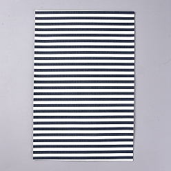 Черный Листы из искусственной кожи, для аксессуаров для одежды, полосатый рисунок, чёрные, 30x20x0.05 см