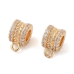 Золотой Латунные бусины из прозрачного кубического циркония, с петлями, золотые, 10.5x8x6 мм, отверстие : 1.6 мм