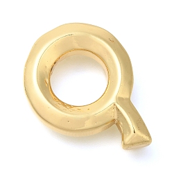 Letter Q Стойки обшивки латунные подвески, долговечный, без кадмия и без свинца, подвески с буквой az~z, Буква Q, 25.5x18.5x6 мм, отверстие : 3.5x2 мм