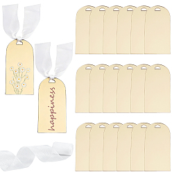 Yellow 20Pcs Acrylic Wedding Seat Label, Arch, 5M Sheer Organza Ribbon, Wide Ribbon, Yellow, 90x45x1.5mm