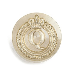 Letter Q Золотистый тон корона начальная восковая печать латунные штампы головки, для сургучной печати, Буква Q, 25x14.5 мм, отверстие : 7 мм