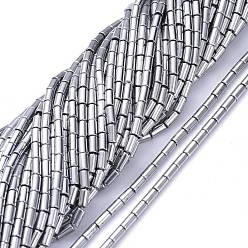 с Платиновым Покрытием Стеклянные бусины с гальваническим покрытием , полное покрытие, колонка, с покрытием платиным, 4.5~5x2.5 мм, отверстие : 0.8 мм, около 75 шт / нитка, 14.17 дюйм (36 см)