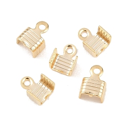 Настоящее золото 24K Латунные складные обжимы, загибаем концы шнура, без кадмия и без свинца, реальный 24 k позолоченный, 7.5x5.5x4.5 мм, отверстие : 1.4 мм, внутренний диаметр: 4.5 мм