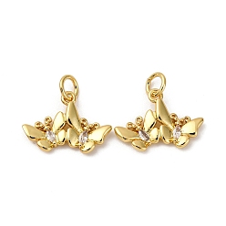 Настоящее золото 18K Латунные микро проложить кубического циркония подвески, долговечный, без кадмия и без свинца, стойки покрытие, с целью перехода в кольце, реальный 18 k позолоченный, 12x17x2.5 мм, отверстие : 3.5 мм