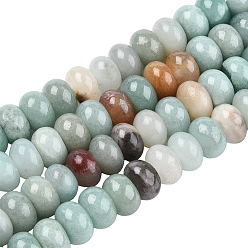 Flower Amazonite 2 нити натуральный цветок амазонит бусины нити, рондель, 8x5 мм, отверстие : 1 мм, около 75 шт / нитка, 14.9 дюйм