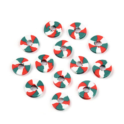 Разноцветный Бусины из полимерной глины , Диск / плоские круглые, Heishi бусы, красочный, 6~6.5x1~1.5 мм, отверстие : 2 мм, Около 25000 шт / 1000 г