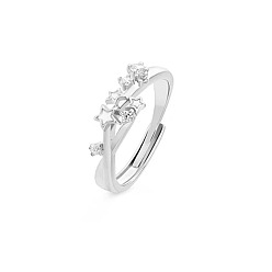 Платина Латунные регулируемые кольца, светящееся свечение в темноте, украшения для влюбленных, звезда, платина, 18 мм, внутренний диаметр: регулируемый