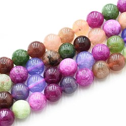 (52) Непрозрачная лаванда Природного кварца нитей бисера, окрашенные, круглые, имитация турмалина, разноцветные, 8~8.5 мм, отверстие : 0.9~1 мм, около 45~47 шт / нитка, 14.96~15.35 дюйм (38~39 см)