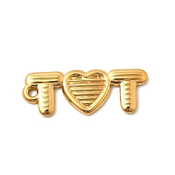 Настоящее золото 18K 304 подвески из нержавеющей стали, ионное покрытие (ip), шарма сердца, реальный 18 k позолоченный, 10x28x2 мм, отверстие : 1.6 мм