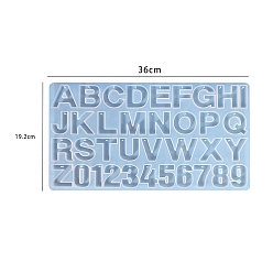 Белый Буква A~Z и цифра 0~9 подвеска в силиконовых формах своими руками, формы для литья смолы, для уф-смолы, изготовление изделий из эпоксидной смолы, белые, 192x360x2 мм