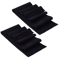 Черный 2шт. полиэфирная эластичная ткань в рубчик, для аксессуаров одежды, чёрные, 100x15x0.15~0.2 см