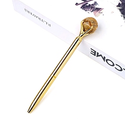 Пейзажный Джаспер Шариковая ручка с натуральным изображением яшмы, шариковая ручка из нержавеющей стали, офисные школьные принадлежности, 150 мм