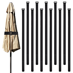 Черный 24шт. многоразовые кабельные стяжки из волокна, с самоклеющейся, для наушников-вкладышей, телефонов, управления накруткой проводов, чёрные, 630x32x5 мм