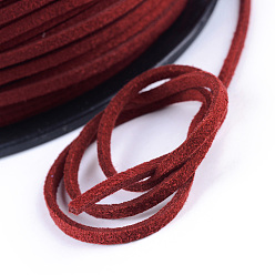Dark Red Faux Suede Cords, Faux Suede Lace, Dark Red, 1/8 inch(3mm)x1.5mm, about 100yards/roll(91.44m/roll), 300 feet/roll