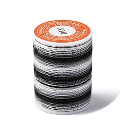 Черный Сегментный окрашенный витой вощеный полиэфирный шнур, круглые, чёрные, 1 мм, около 12.03 ярдов (11 м) / рулон