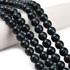 Azurite Натуральные нитки из бисера азурита, класса AB, круглые, 8~8.5 мм, отверстие : 0.9 мм, около 50 шт / нитка, 15.87'' (40.3 см)