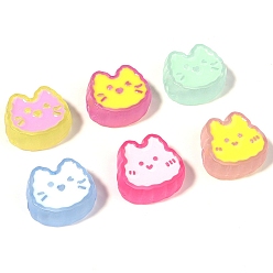 Cat Shape Прозрачные акриловые бусины случайного цвета, животное, Узор кошки, 20 мм