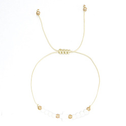 Белый Браслеты из стеклянных бус в стиле бохо, крестик для женщин, белые