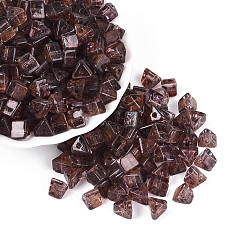 Бледно-фиолетовый Красный Прозрачные стеклянные бусины пикассо, треугольные, бледно-фиолетовый красный, 7.5x7.5~8.5x6~6.5 мм, отверстие : 1.4~1.6 мм, Около 775 шт / фунт