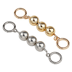 Platinum & Golden Bag Strap Chains Extender, Iron Beads & Spring Gate Ring, for Bag Straps Replacement Accessories, Platinum & Golden, 140mm, 2pcs/box