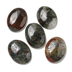 Bloodstone Natural African Bloodstone Cabochons, Oval, 30x21.5~22x5~8.5mm