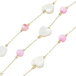 Разноцветный Ионное покрытие (ip) 304 цепи из нержавеющей стали, с натуральной белой оболочкой, окрашенные, бисерный, с катушкой, несварные, красочный, 10x10x2.5 мм