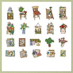 Разноцветный 40 шт. 20 стили бумажных наклеек, для скрапбукинга, детские поделки художественных промыслов, жизнь домашний пейзаж тема, красочный, 20~55x10~45x0.2 мм