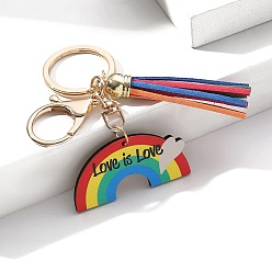 Радуга Деревянные брелки, украшения для сумок и кошельков, гордость цвета радуги, радуга, 11x4.5 см