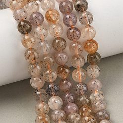 Herkimer Diamond Нити натуральных алмазных бусин херкимер, гладкий круглый, 7.5~8 мм, отверстие : 1 мм, около 50 шт / нитка, 14.96 дюйм (38 см)