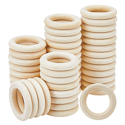 Античный Белый Неокрашенные кольца из древесины шимы для изготовления аксессуаров своими руками, подвесные петли, кольца для штор, свадебные подарочные коробки, ручки-петли, старинный белый, 55x10 мм, внутренний диаметр: 35 мм