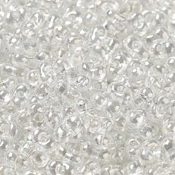 Clear Baking Glass Seed Beads, Peanut, Clear, 5.5~6x3~3.5x3mm, Hole: 1~1.2mm