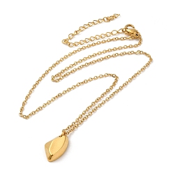 Real 18K Gold Plated 304 Stainless Steel Polygon Pendant Necklaces for Women, Real 18K Gold Plated, 15.55 inch(39.5cm)