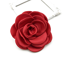 Красный Тканевая брошь для рюкзака, цветок, красные, 100 мм